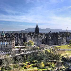 View of city from Scott Monument, Edinburgh, Scotland, UK
