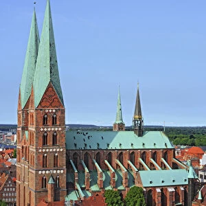 View of city from tower of Church of St. Peter, Lubeck, Schleswig-Holstein, German