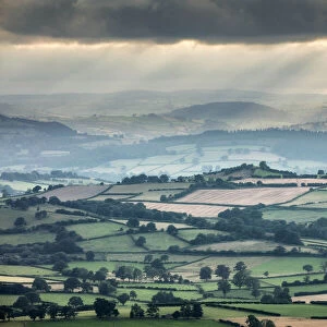 View over countryside near Llangorse from Mynydd Troed in The Black Mountains