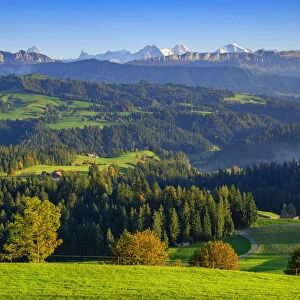 View over the Emmental on the Bernese Alps, Berner Oberland, Switzerland