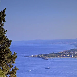 View from Greek Theatre Over Taormina, Taormina, Sicily, Italy
