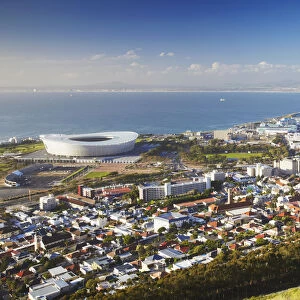 View of Green Point Stadium and Victoria and Alfred Waterfront, Cape Town, Western Cape