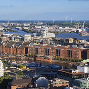 View of HafenCity and Speicherstadt (UNESCO World Heritage Site), Hamburg, Germany