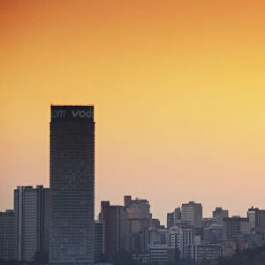 View of Johannesburg skyline at sunset, Gauteng, South Africa