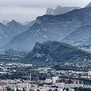 View from la Bastille, Grenoble, Rhone-Alpes region, department of Isere, France