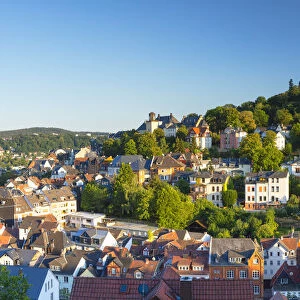View of Landgrafenschloss and town, Marburg, Hesse, Germany
