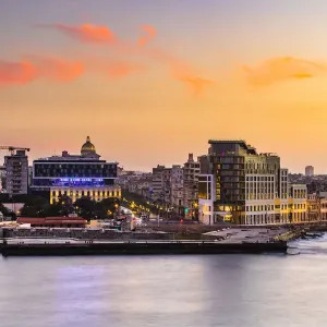 The view of the Malecon and Havana from Castillo De Los Tres Reyes Del Morro The view of the Malecon and Havana from Castillo De Los Tres Reyes Del Morro