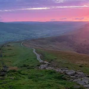 View from Mam Tor at Sunrise, Peak District National Park, Derbyshire, England