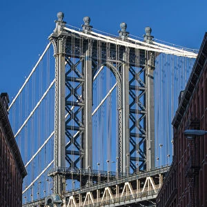 View toward Manhattan Bridge with the Empire State Building in the background, Brooklyn