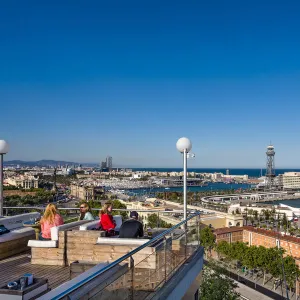 View from Montjuic, Barcelona, Catalonia, Spain