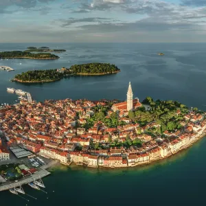 View over the Old town to St.Caterina Island, Rovinj, Istria, Croatia View over the Old town to St.Caterina Island, Rovinj, Istria, Croatia