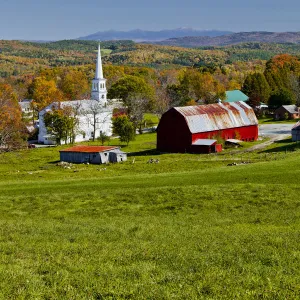 View over Peacham, Vermont, USA