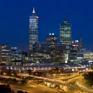 View of the Perth Central Business District skyline from Kings Park, Western Australia, Australia