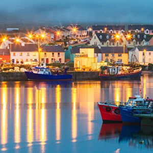 View of Portmagee at night, County Kerry, Ireland