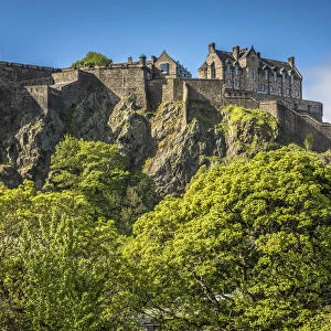 View from Princes Street Gardens to Edinburgh Castle, Edinburgh, City of Edinburgh