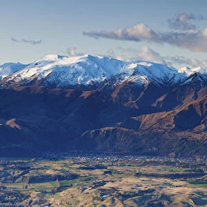 View from The Remarkables ski field towards Arrowtown, Queenstown, Central Otago