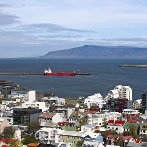 View of Reykjavik from the top of Hallgrimskirkja cathedral, Iceland