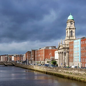 View over River Liffey towards Saint Paul's Church, Dublin, Ireland