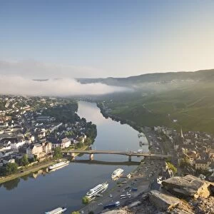 View of River Moselle and Bernkastel-Kues, Rhineland-Palatinate, Germany
