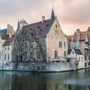 View from the Rozenhoedkaai, Bruges, Belgium, Europe