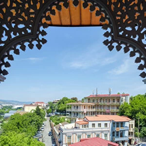 View from Sachino Palace (Queen Darejan Palace), Metekhi, Tbilisi (Tiflis), Georgia