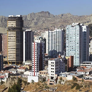 View of skyscrapers in downtown La Paz, Bolivia