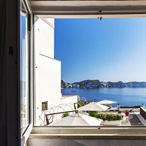 View throught an open window, Ponza island, Archipelago Pontino, Lazio, Italy