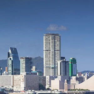 View of Tsim Sha Tsui skyline in Kowloon and Star Ferry pier, Hong Kong