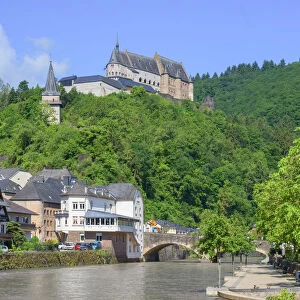 View at Vianden with Castle, Kanton Vianden, Luxembourg