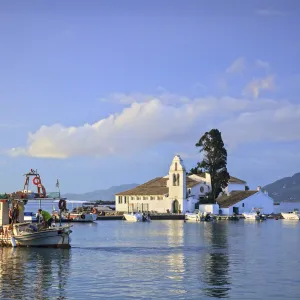 Vlacherna Monastery, Kanoni, Corfu, The Ionian Islands, Greek Islands, Greece, Europe