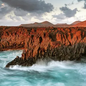Print of volcanic coastline at Los Hervideros, Lanzarote Print of volcanic coastline at Los Hervideros, Lanzarote