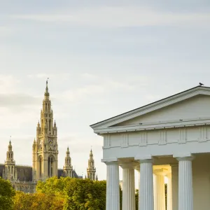 Volksgarten, Theseus temple & Rathaus (Town Hall), Vienna, Austria