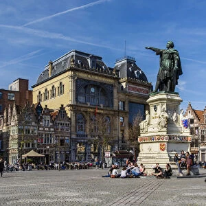 Vrijdagmarkt square, Ghent, East Flanders, Belgium