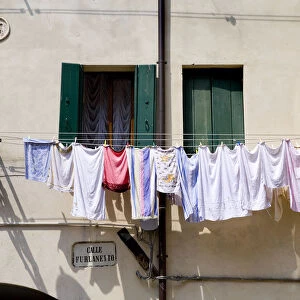 Washing line, Chioggia, Venice, Veneto, Italy