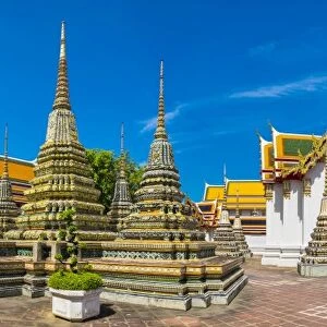 Wat Pho (Temple of the Reclining Buddha) panorama, Bangkok, Thailand