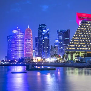 West Bay skyline with Burj Doha & Sheraton Grand Hotel, Doha, Qatar