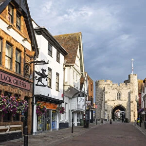 Westgate Towers as seen from St Peters Street, Canterbury, Kent, England
