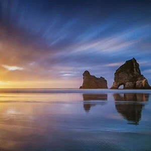 Wharariki Beach at Sunset, New Zealand