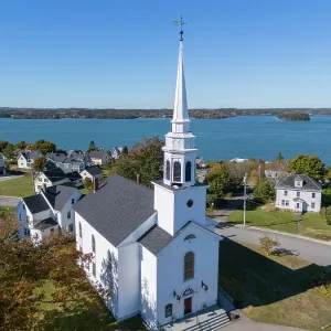 White Church, Lubeck, Maine, New England, USA White Church, Lubeck, Maine, New England, USA