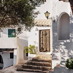 Whitewashed houses in Binibeca Vell, Menorca or Minorca, Balearic Islands, Spain