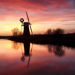 Windmill in the Norfolk Broads, East Anglia, England