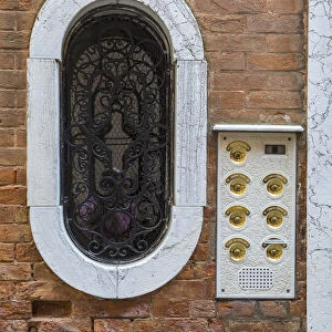 Window and door bells, Dorsoduro, Venice, Italy