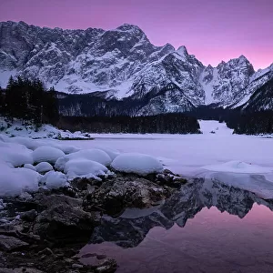 Winter at Lago di Fusine, Julian Alps, Italy
