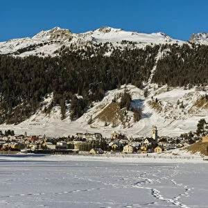 Winter view of Celerina, Graubunden, Switzerland