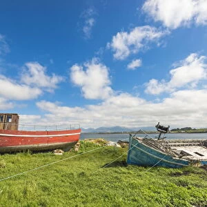 Wooden fishing boat in Roundstone. Co. Galway, Connacht province, Ireland