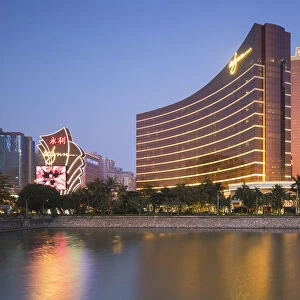 Wynn Hotel and Casino at dusk, Macau, China