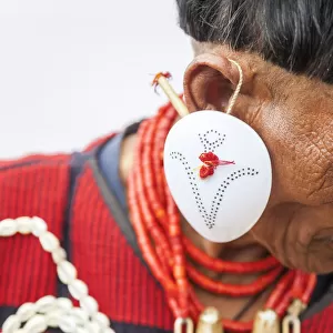 Yimchunger tribesman with earring, Nagaland, N. E. India