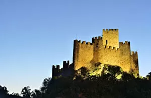 Knights Templar Collection: The 12th century mighty Templar castle of Almourol at sunset. Portugal