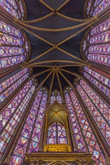 Paris Prints: 13th century Sainte Chapelle chapel, Ile de la Cite, Paris, France