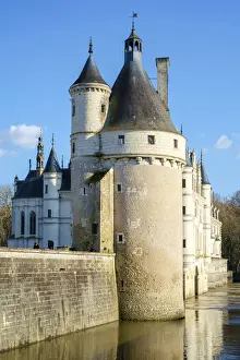 Centre Region Prints: 15th Century Tour des Marques at Chateau de Chenonceau castle on the Cher River